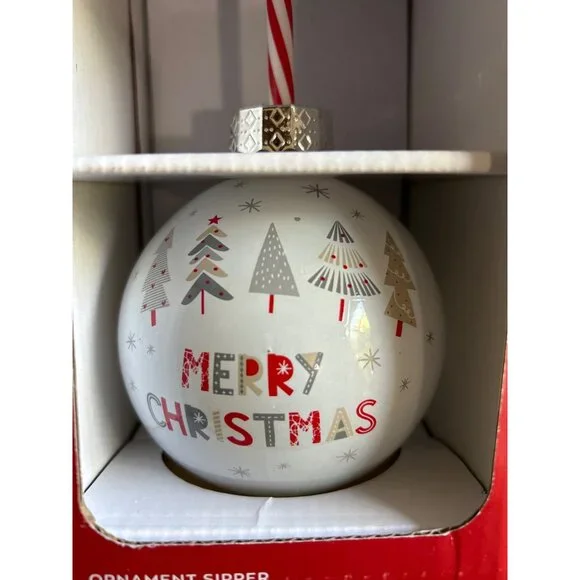 Crofton Ornament Sipper Cup - 13.2 Oz Christmas Tree Design W/ Straw - Picture 5 of 5